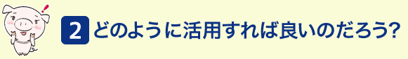 (2)どのように活用すれば良いのだろう?