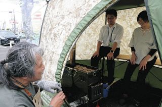 亀山・石水渓キャンプ場に「テントサウナ」導入へ　文化会館で体験会