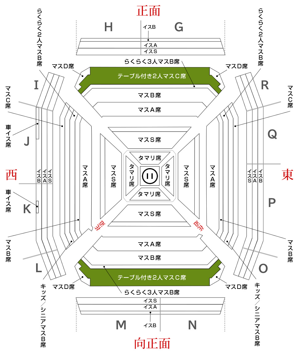 大相撲 5月場所 両国国技館 11日目 5/24 2人マス席-