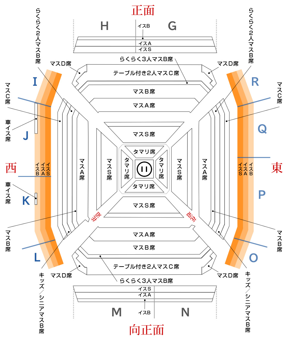 大相撲名古屋場所　タマリ席1枚エリア東海