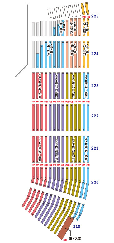 西イス席　座席表