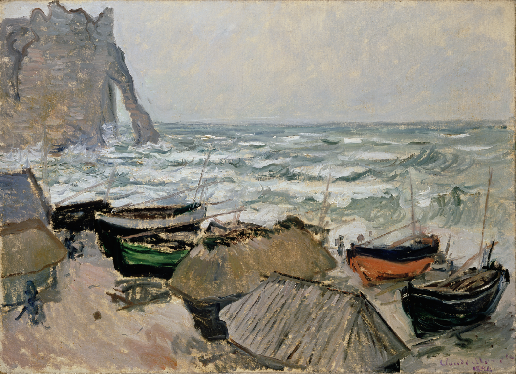 クロード・モネ《エトルタの浜辺の漁船》