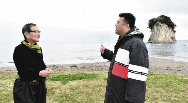 見附島 光のアートに １日 プロジェクションマッピング 無観客 動画配信 能楽師の辰巳さん 舞で共演 北陸中日新聞web