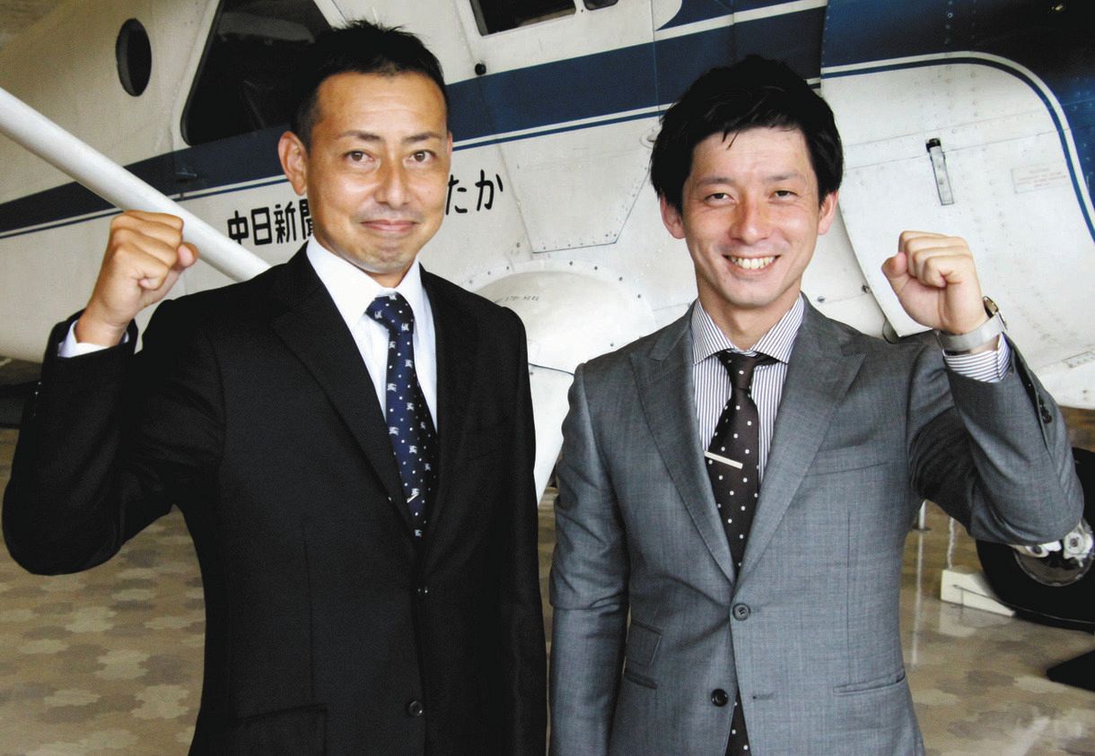 2011年以来の都市対抗出場を目標に掲げた東海理化の山根直輝新監督（左）と松田智宏マネージャー