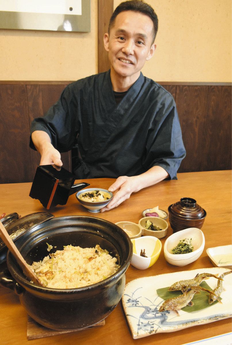 提供される鮎ひつまぶしセット