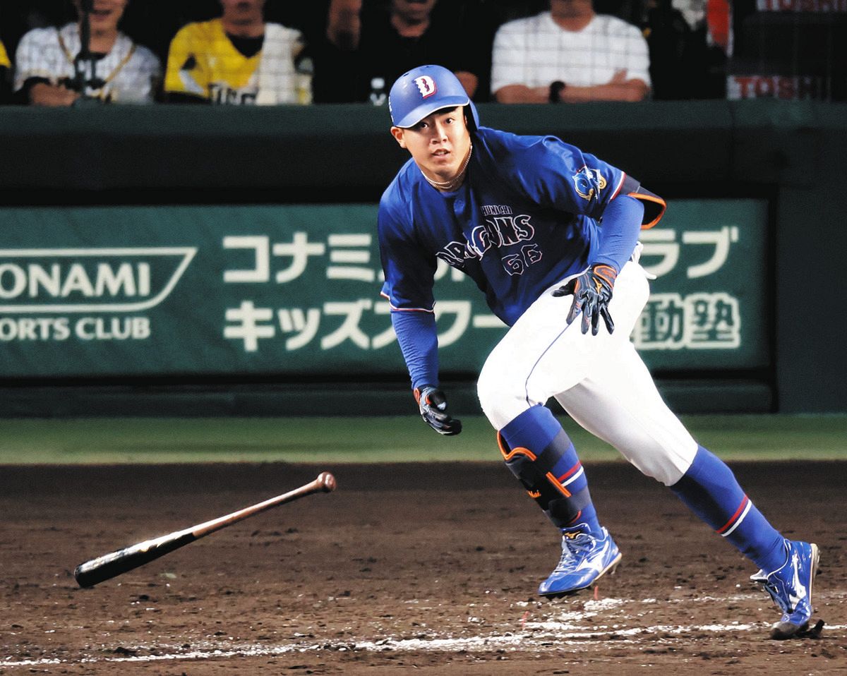中日、5回に鵜飼航丞の適時打と岡林勇希の適時二塁打で同点 好機続き1