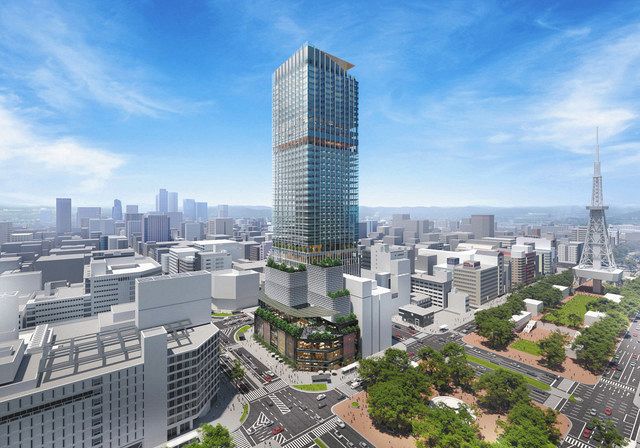 ホテルが入る高層ビルの完成イメージ図＝名古屋市提供
