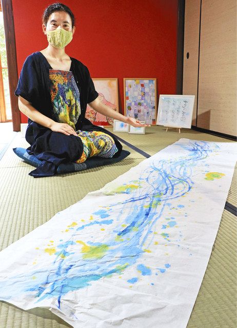 筆文字アートで旧暦の七夕表現 松任ふるさと館：北陸中日新聞Web