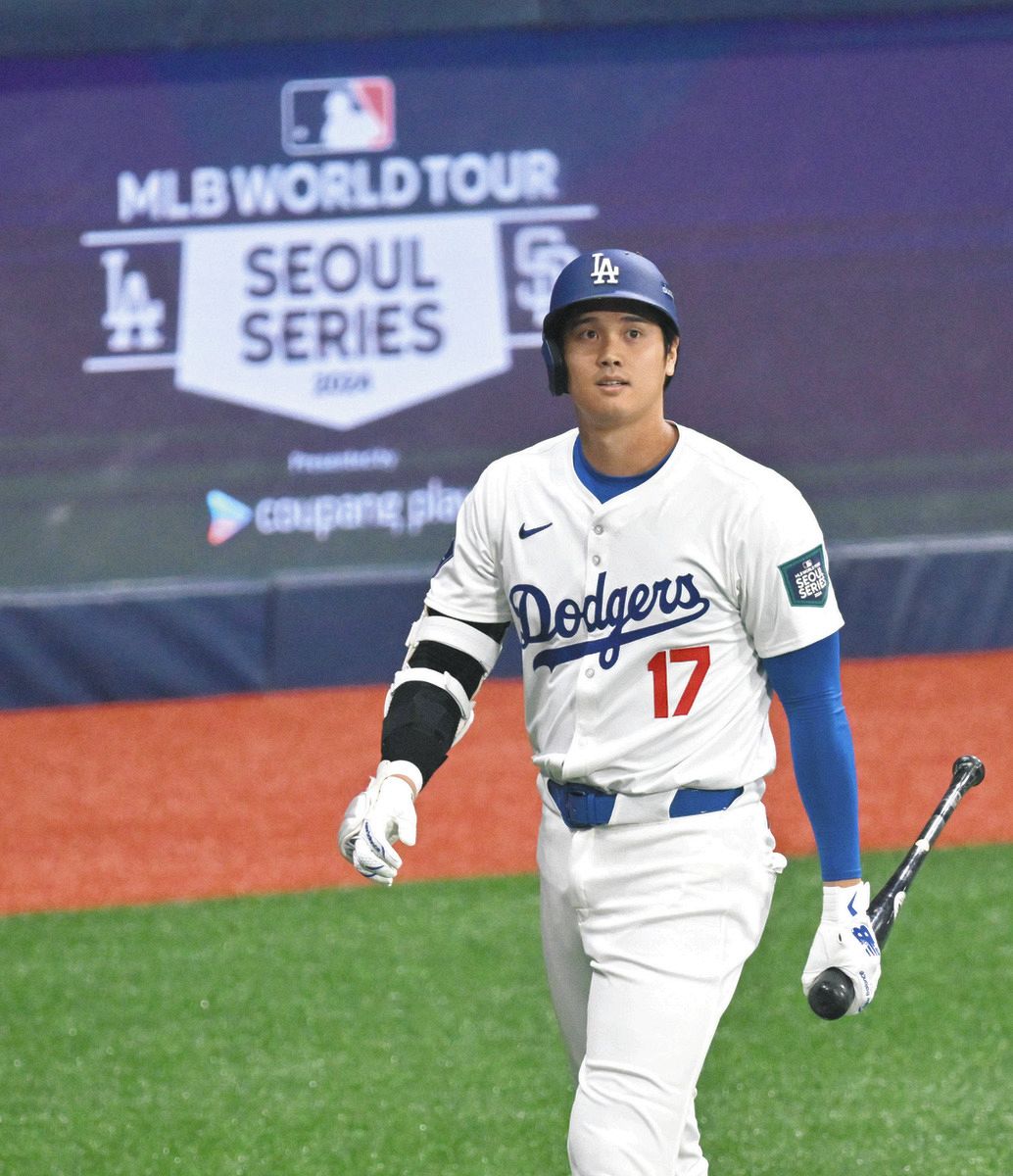 エキシビションに出場したドジャース・大谷（高岡辰伍撮影）