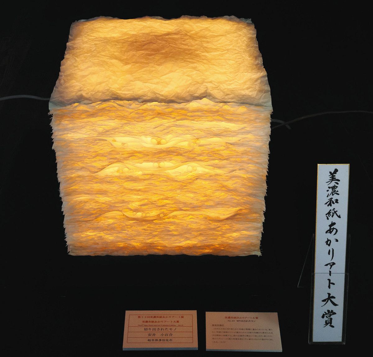 ファミリー部門大賞に美濃小4年の北村さん 美濃和紙あかりアート展の