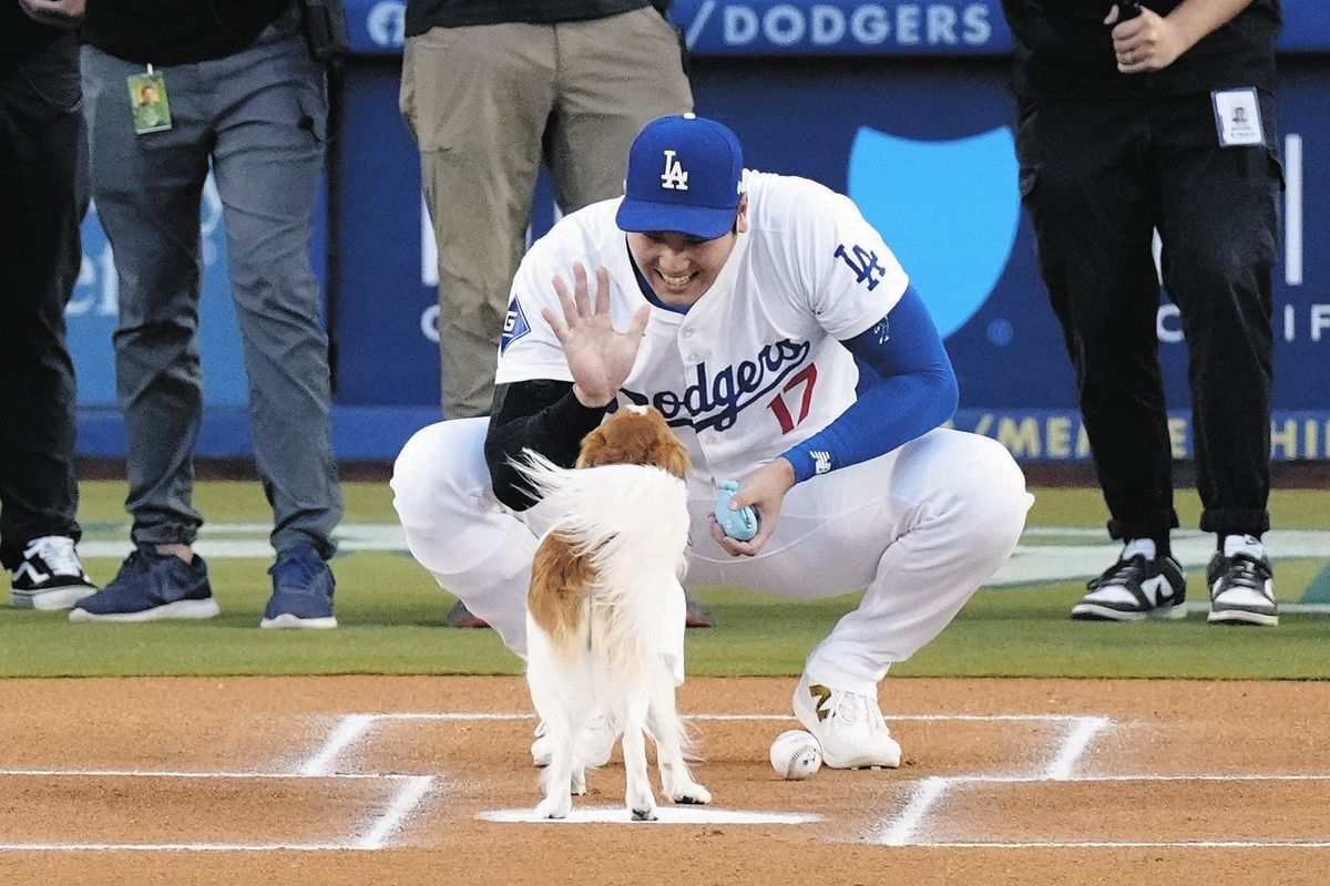 大谷翔平＆デコピン、5万3290人が驚く「ワン・ストライク」始球式の