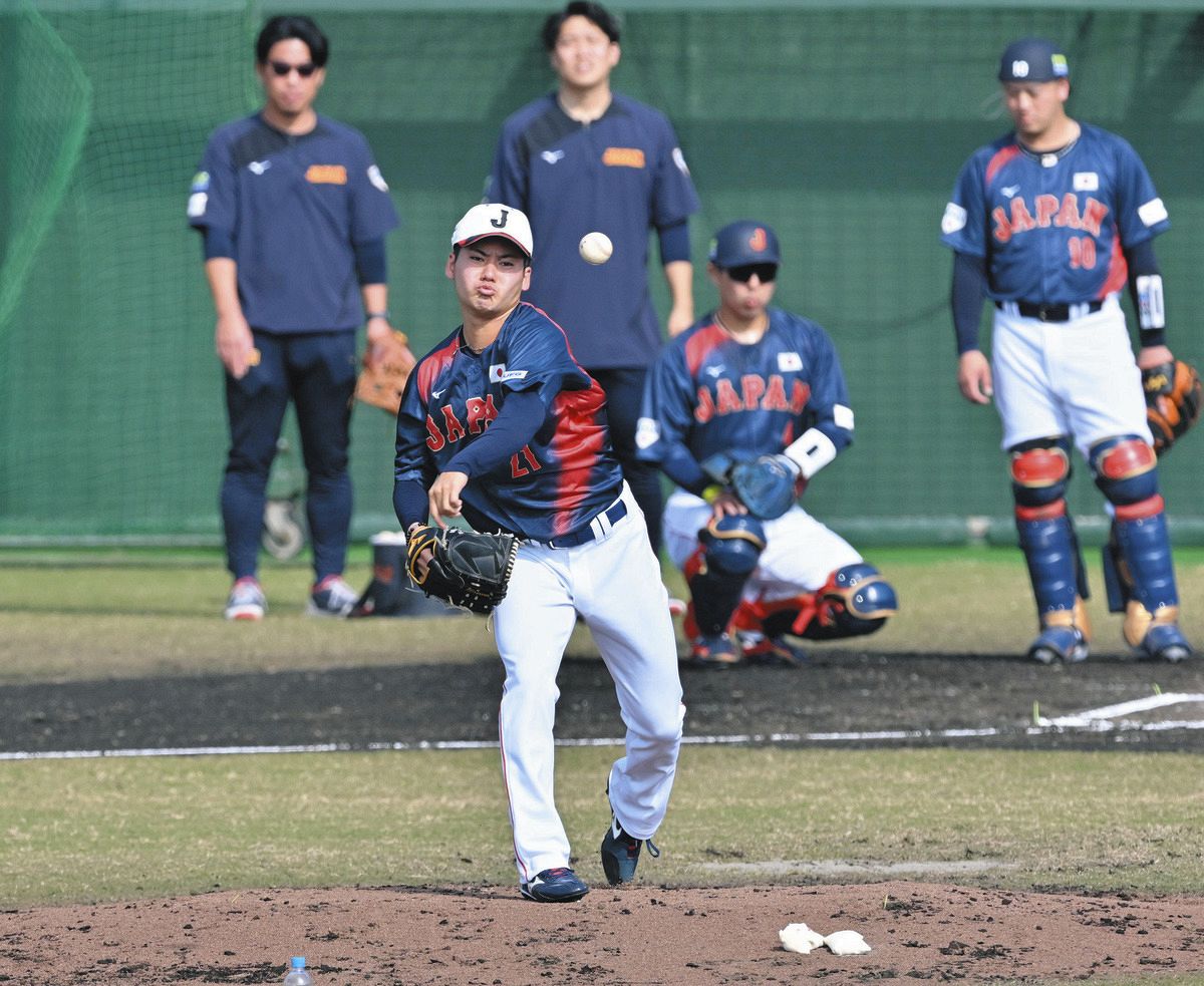 侍ジャパン】金丸夢斗、MLB球にも徐々に…「まずまずですね」初の
