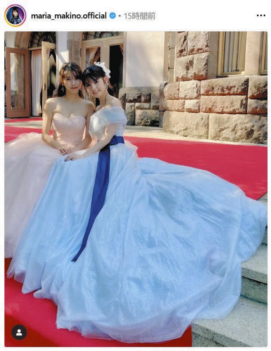 ◇牧野真莉愛、大好きな先輩と『ダブルプリンセス』ショット【写真