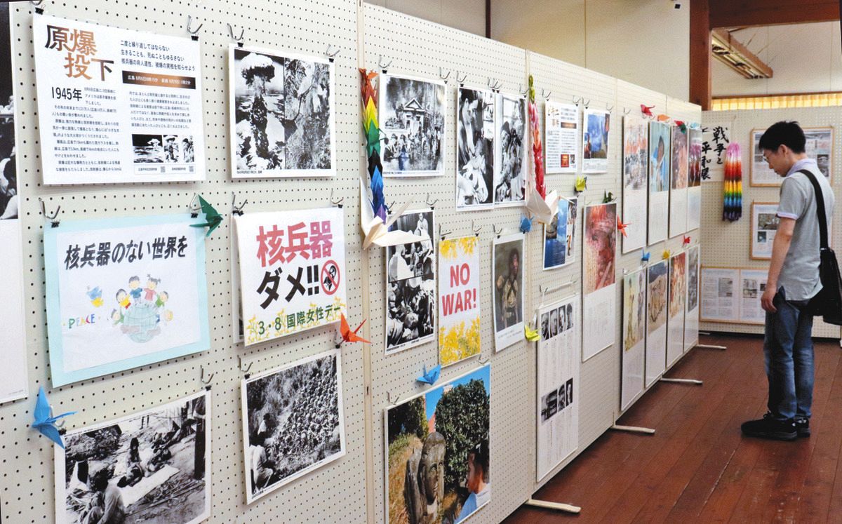 風化させない」折り鶴1人で6000羽 岐阜県美濃市の「戦争と平和展」に