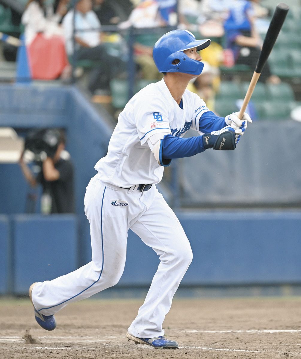 中日2軍】3位ルーキー森駿太、第3打席に6号ツーランを放つ、打球速度