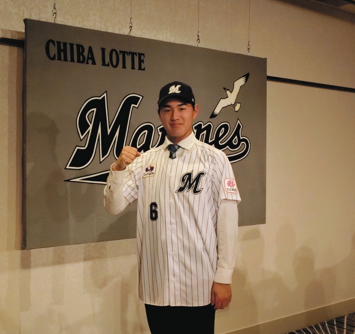 ロッテ1位・西川史礁、背番号は母校の大先輩、井口資仁さんの6番