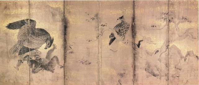 雀のお宿、彼谷芳水画伯、直筆。県無形文化財指定者 美術品 絵画