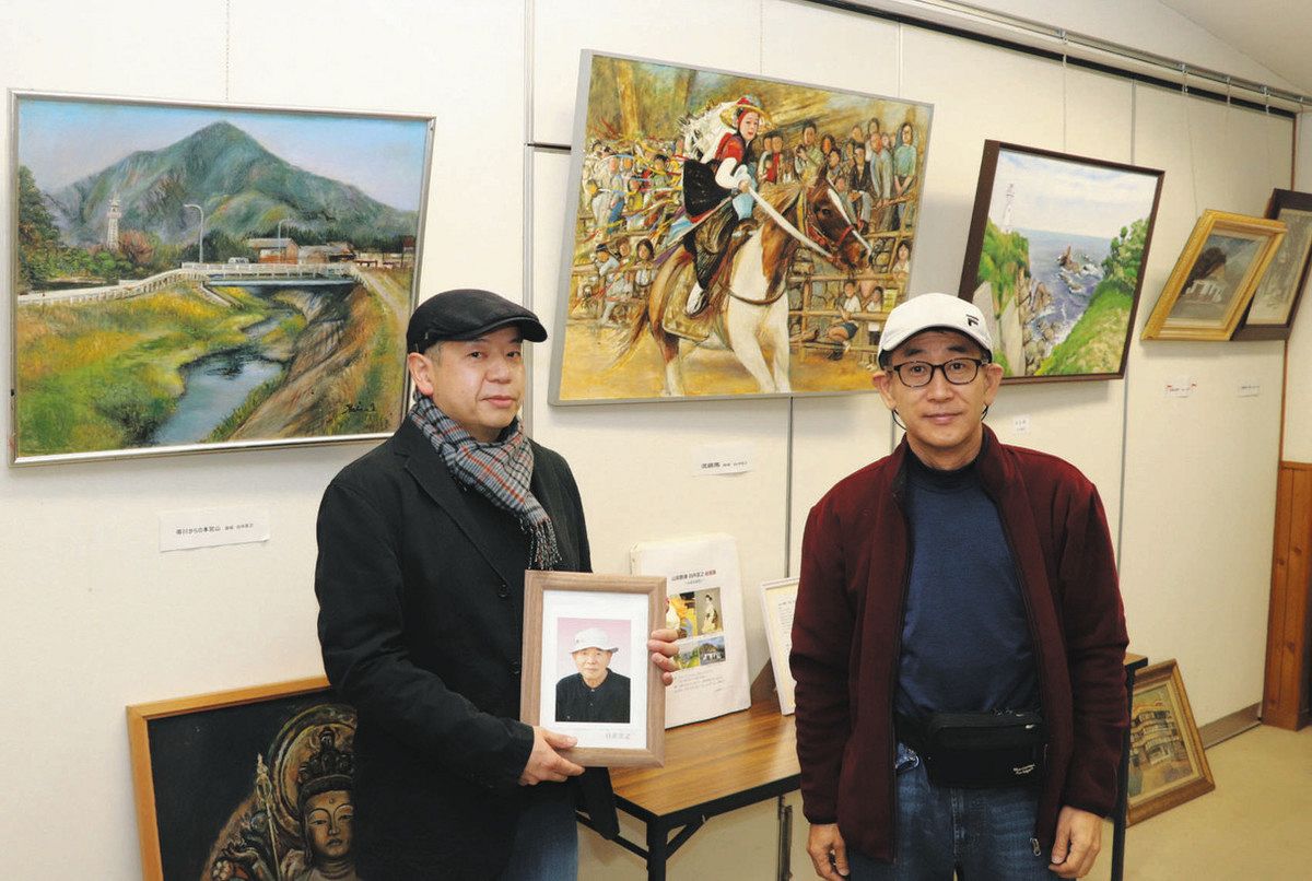 生前にかなわなかった父の油絵展を 元美術教師の長男が豊川で合同展 
