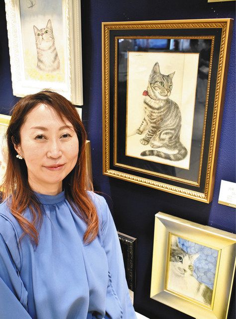 保護猫に心寄せ、優しく表現 画家の武藤さん、名古屋・栄で個展：中日