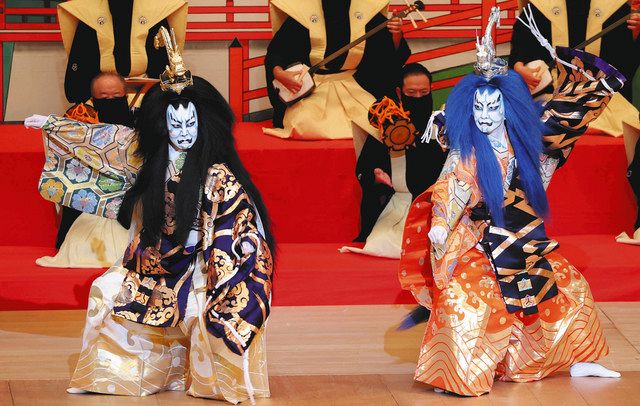 日本舞踊 櫂 専用保存袋 お稽古 歌舞伎 古都 龍神 お釈迦様 レトロ お正月 スケッチ＞ 中村勘九郎・七之助「甦大宝春日龍神」：中日新聞Web