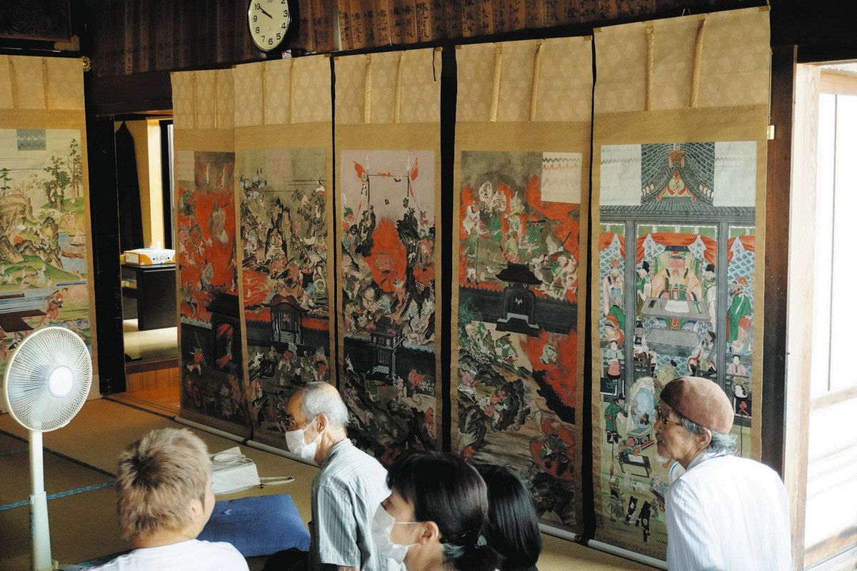 六道絵」に見る価値観や信仰 長浜・持専寺で曳山博物館学芸員が解説会