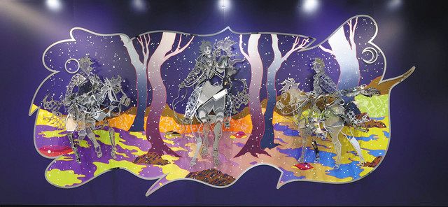 山中現　夜　リトグラフ 時を超えた2作品が共演 新「中日ビル」のシンボルに：中日新聞Web