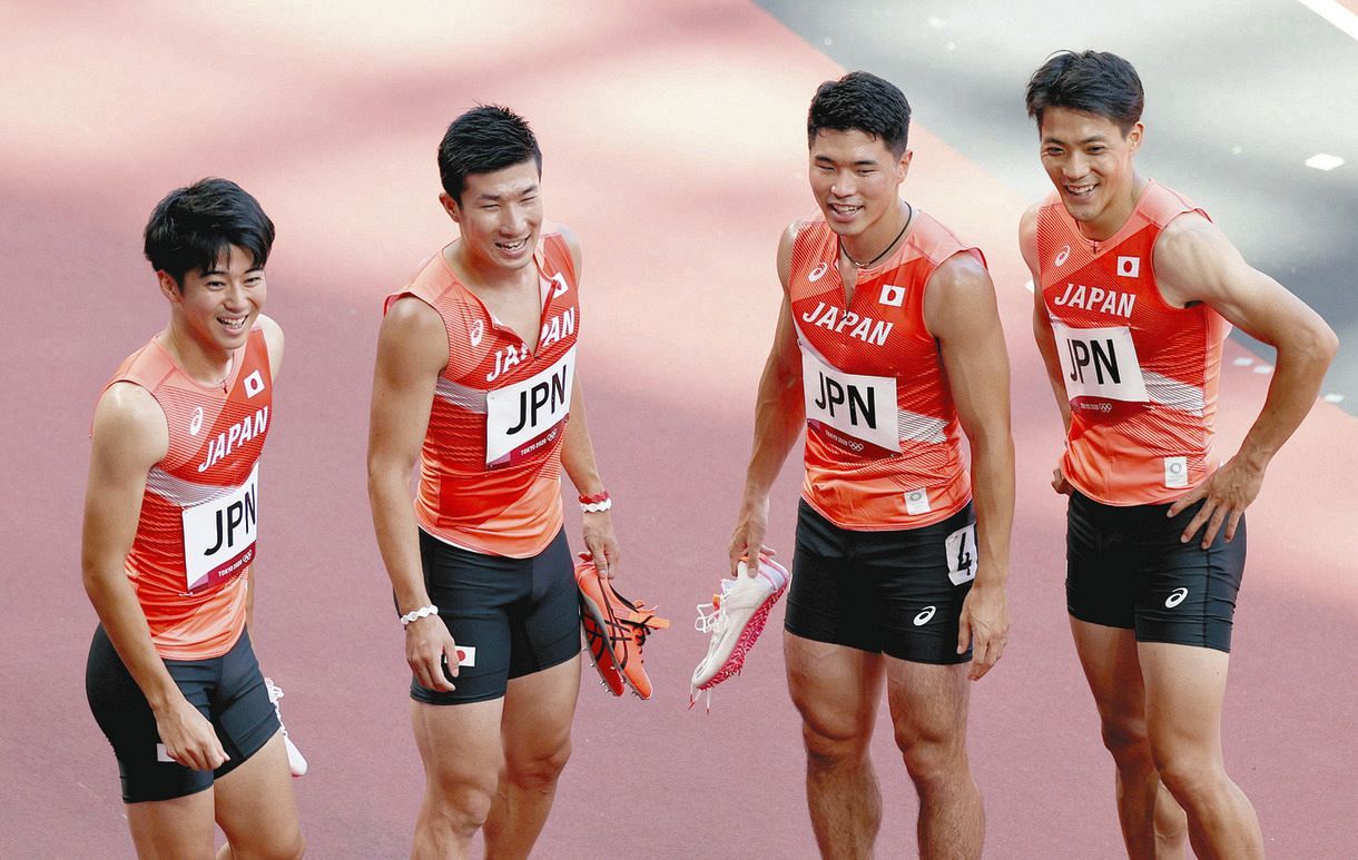 決勝進出の日本男子400リレー 2走 山県 安全バトンだったかな 初出走の3走 桐生 走れたのは大きな収穫 東京五輪 陸上 中日スポーツ 東京中日スポーツ