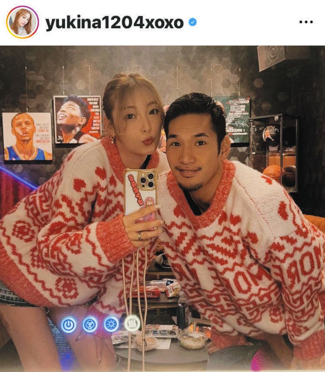 ◇木下優樹菜が恋人とラブラブのペアセーター「最高の美男美女