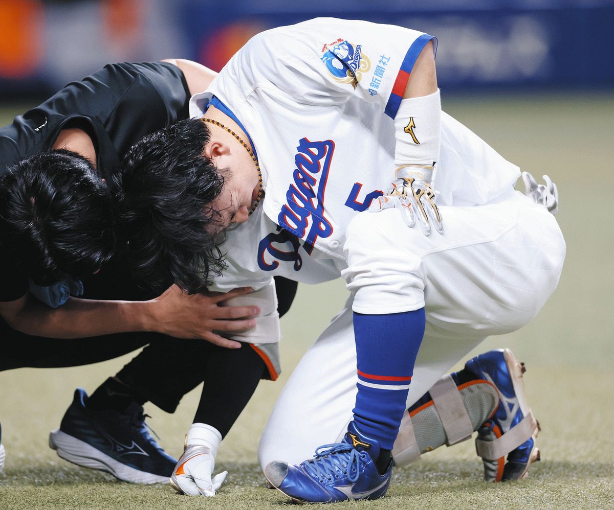 吉見一起の目】大勝でも痛いアクシデント…死球交代の中日・村松開人が