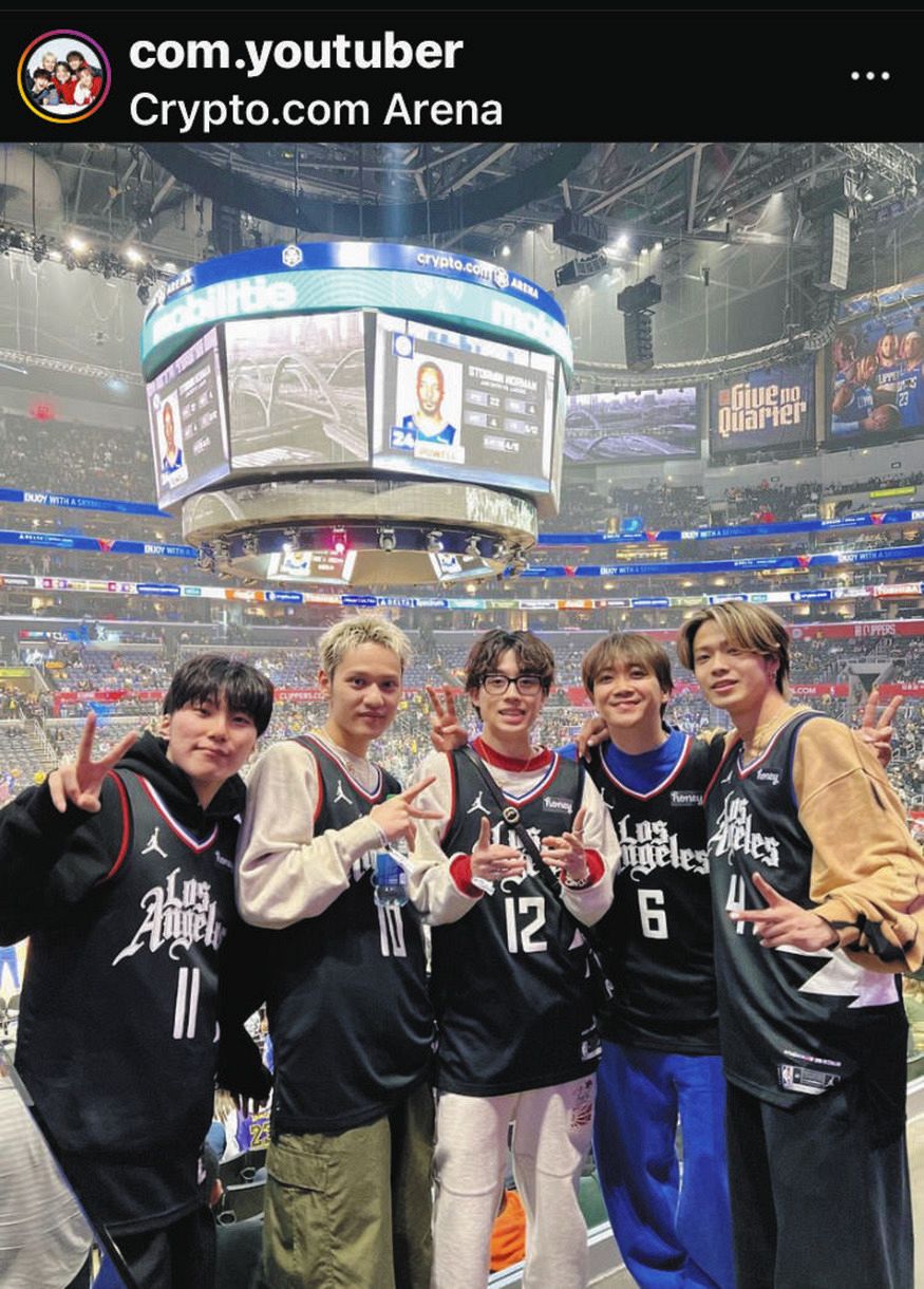 写真】コムドット、5人でNBA観戦「感無量です」：中日スポーツ・東京中