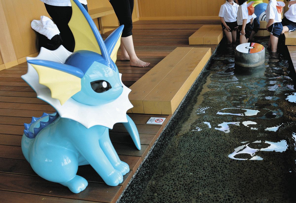 ポケモン足湯のモニュメント破損！楽しみ方は今後の修復期間に