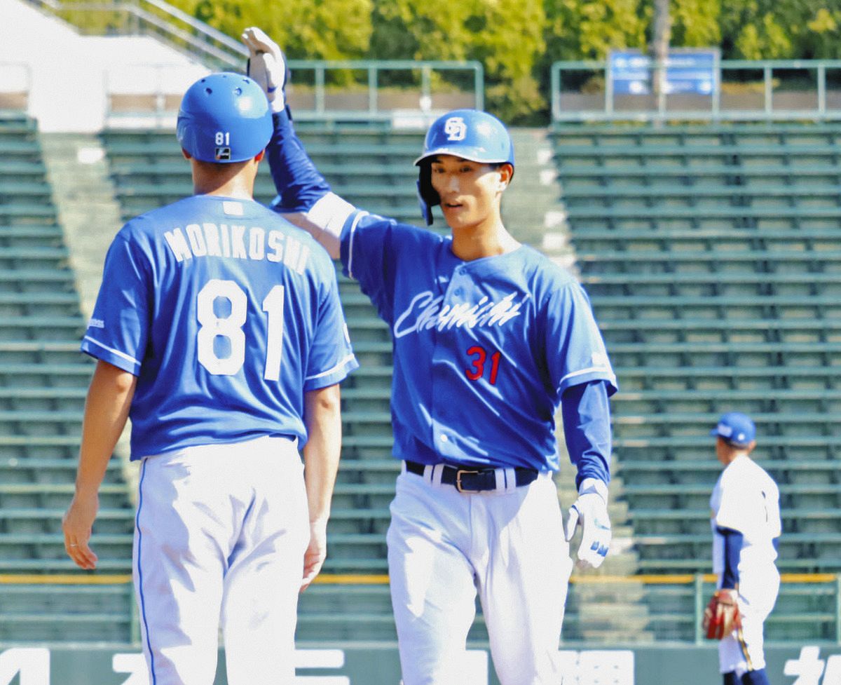 中日2軍】勝負強いルーキー！森駿太、代打で中前タイムリー