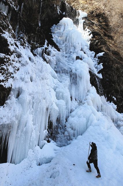 厳寒の巨大芸術 水窪で２年ぶり「氷瀑」：中日新聞しずおかWeb