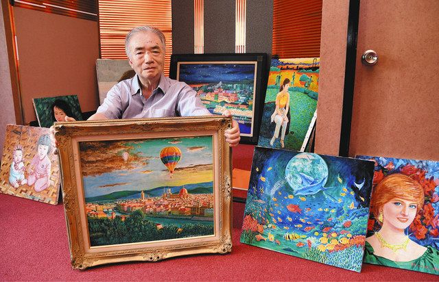 長年の技 キャンバスに自在 穴水の宮越さん 自宅で油絵展示：北陸中日