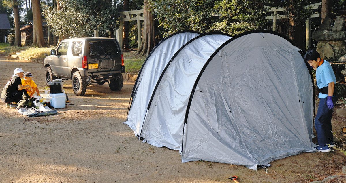 水道や電気使わず一晩過ごす 飯田で災害時の避難生活を想定「防災