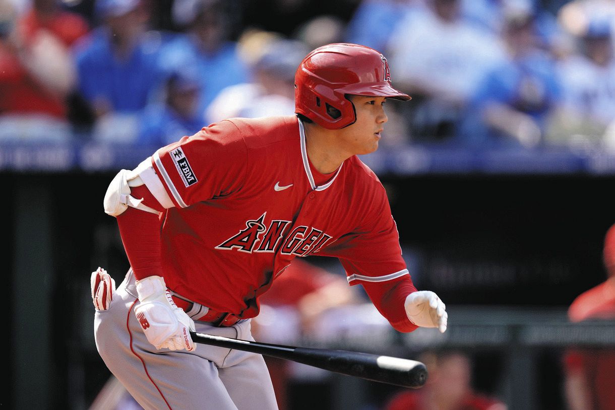 大谷翔平が一、二間突破の三塁打！！ メジャー単独トップの7本目で 