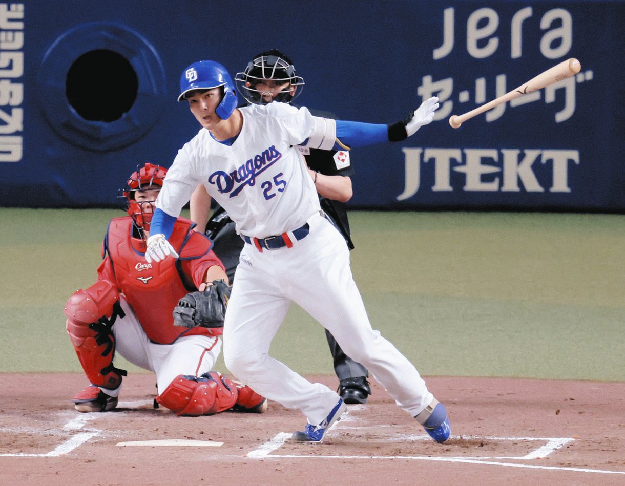 中日・石川昂弥、2点先制打含むマルチ安打でスタメン6戦連続安打「毎日