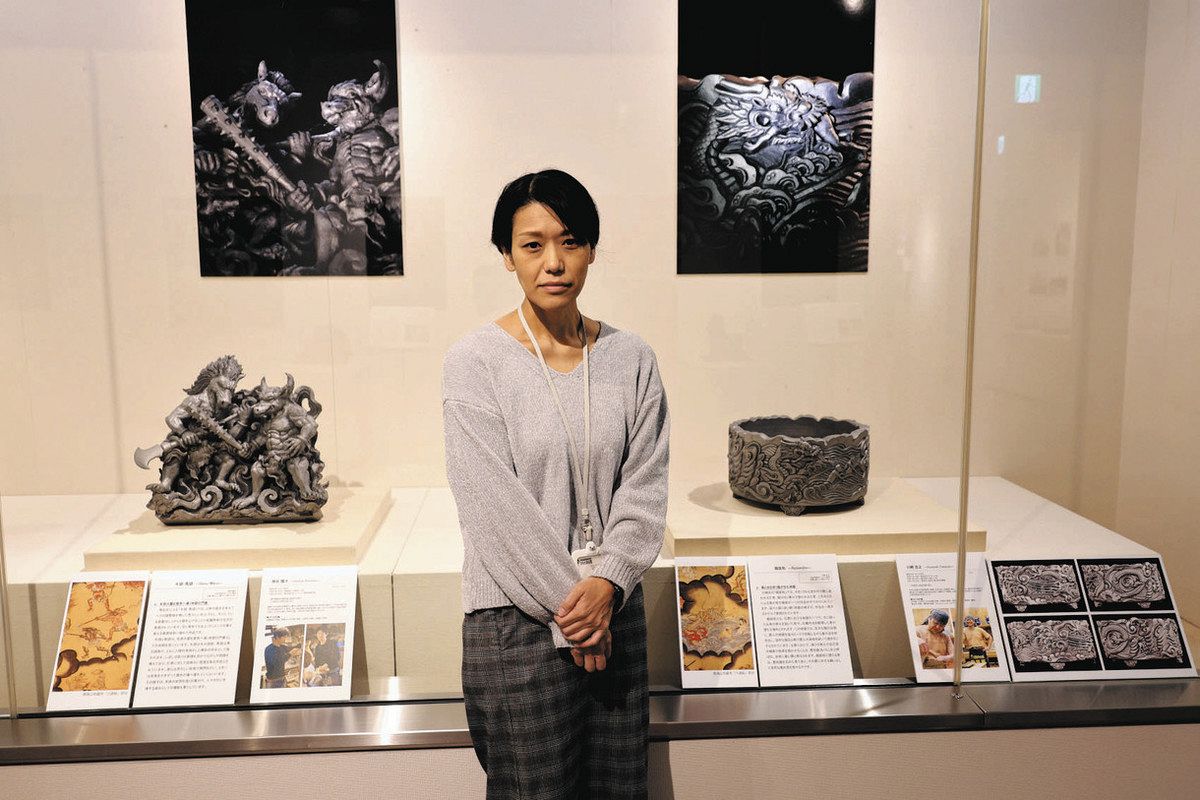 鬼師の新境地を高浜で発見！ かわら美術館で「文化財と鬼師展」開催中