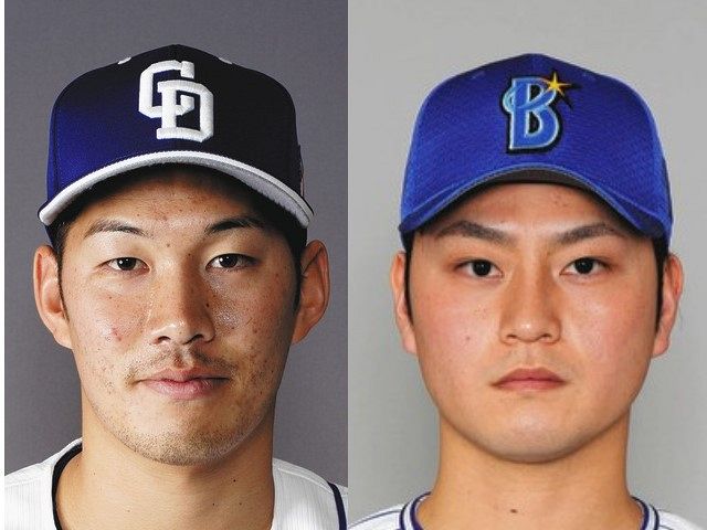 トレードが成立した京田（左）と砂田