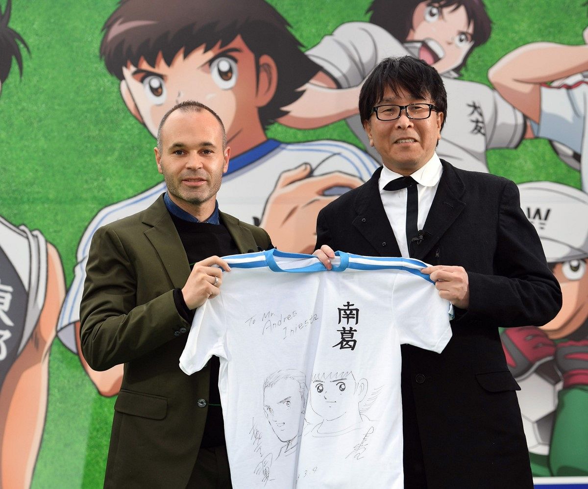 写真】高橋陽一さん直筆 イニエスタのイラスト：中日スポーツ・東京中日スポーツ