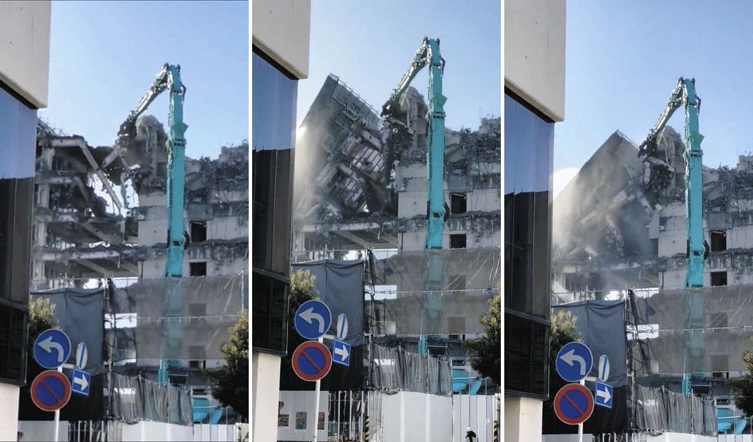 岐阜市役所旧本庁舎解体工事であわや 「大きいかたまりが一度に」幸い内側へ:中日新聞Web
