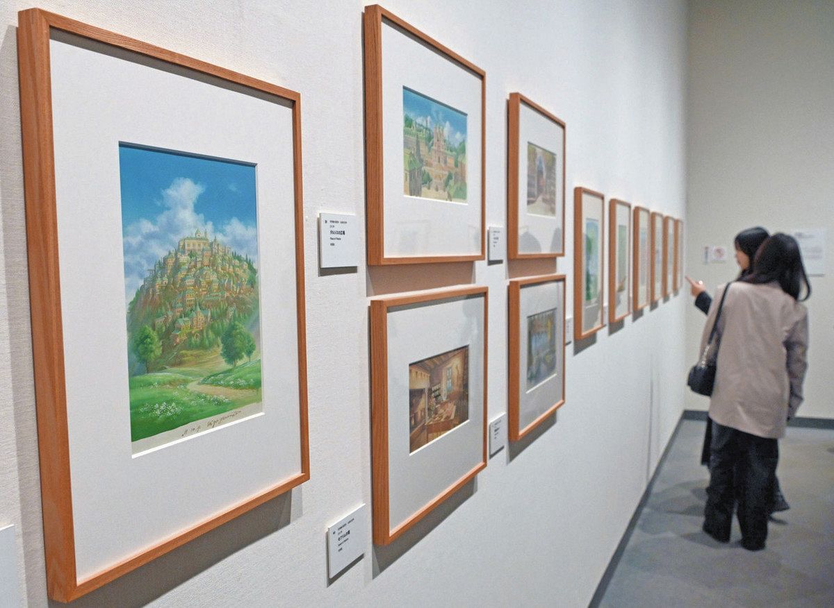 暮らしや雲…さまざまな魅力、故山本二三さんのアニメ背景画 名古屋で