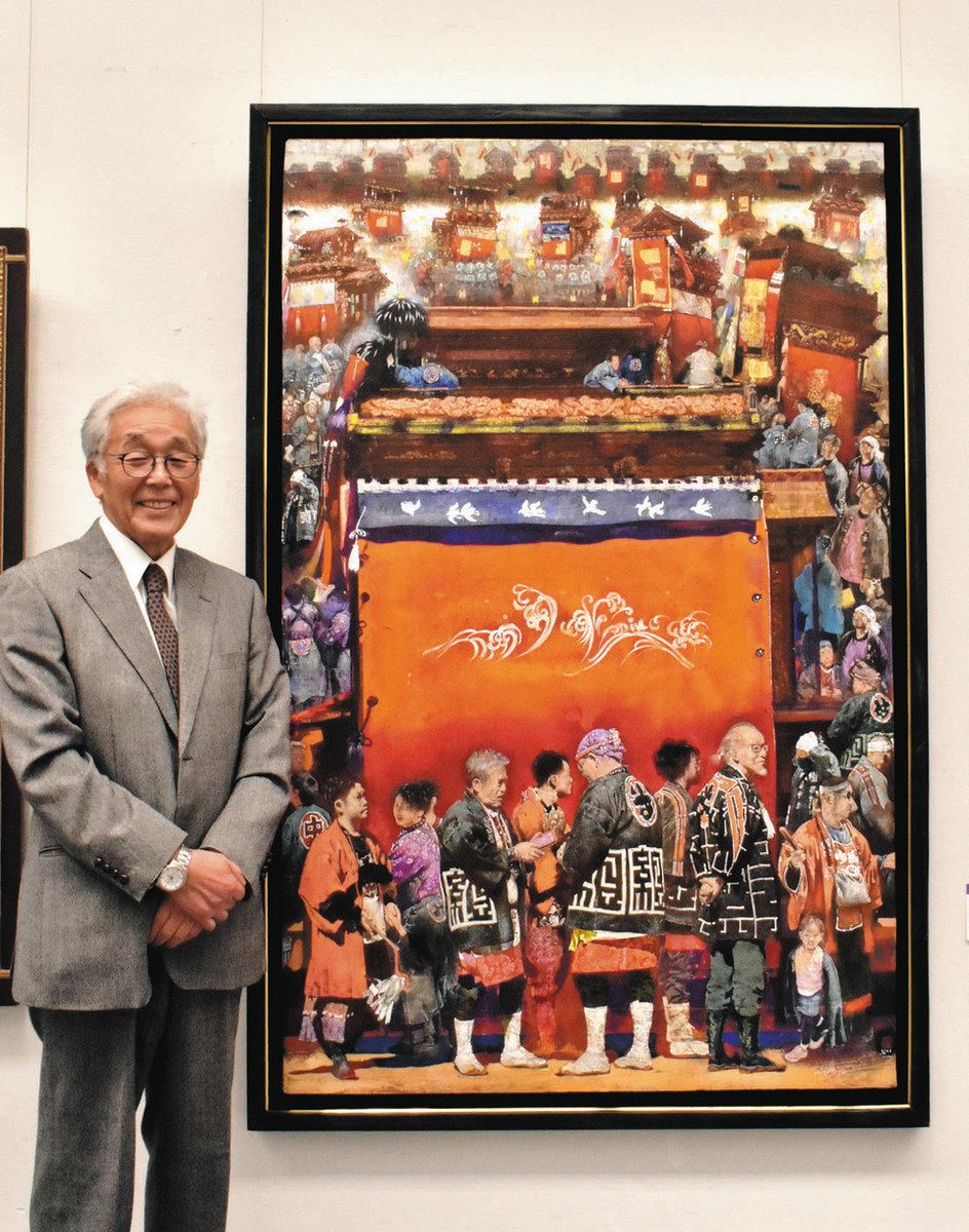 内閣総理大臣賞受賞 受賞作家の大変モダンな絵画です。