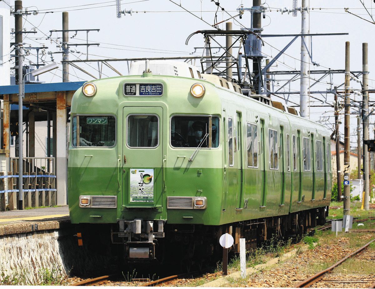 名鉄蒲郡線で「西尾の抹茶号」運行 「3400系車両」イメージし復刻塗装：中日新聞Web