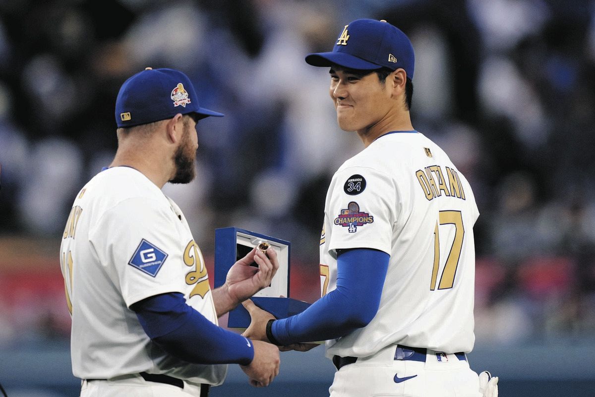ロサンゼルス・ドジャースに贈られたMLBワールドシリーズの