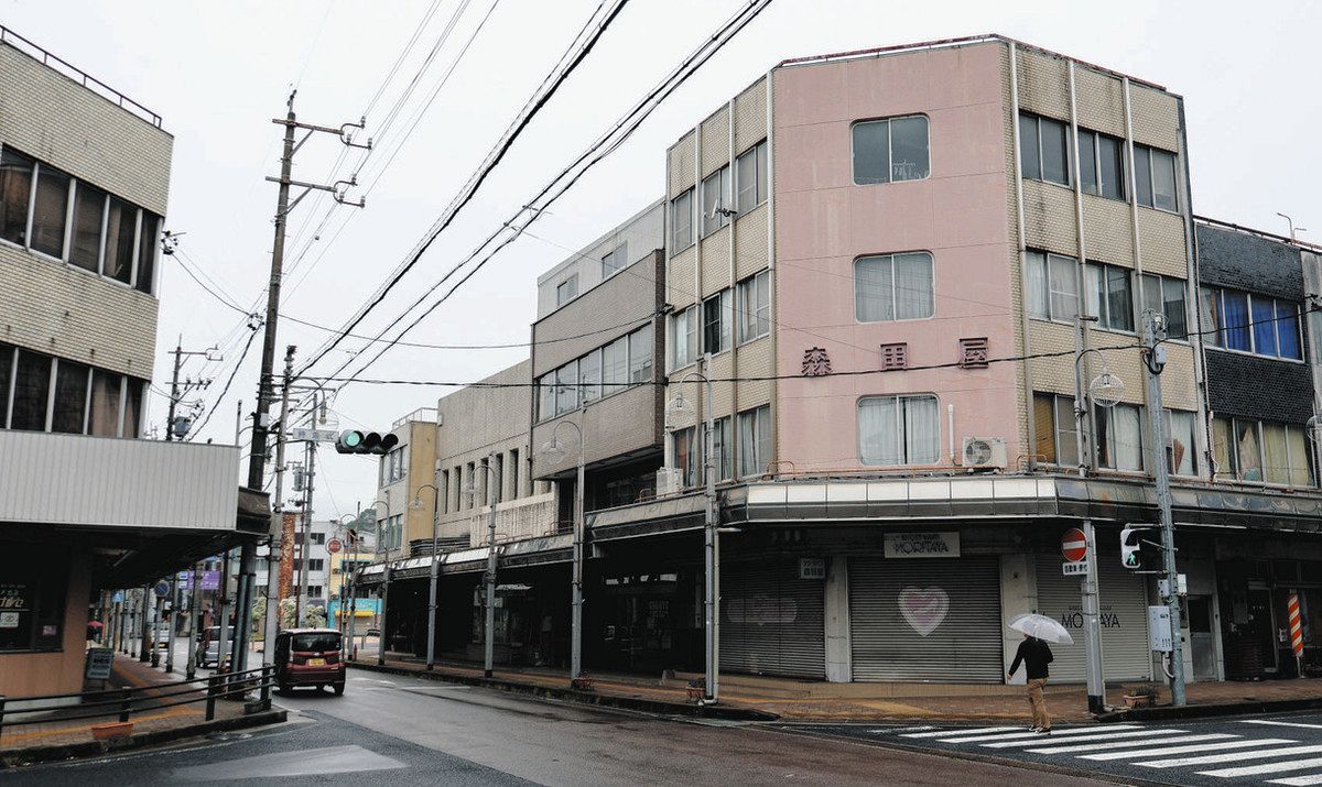 再開発される瑞浪駅南の商店街＝瑞浪市寺河戸町で