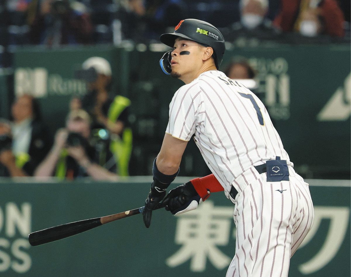 侍ジャパン・佐藤輝明、8回貴重なタイムリー二塁打 通算打率0割台の