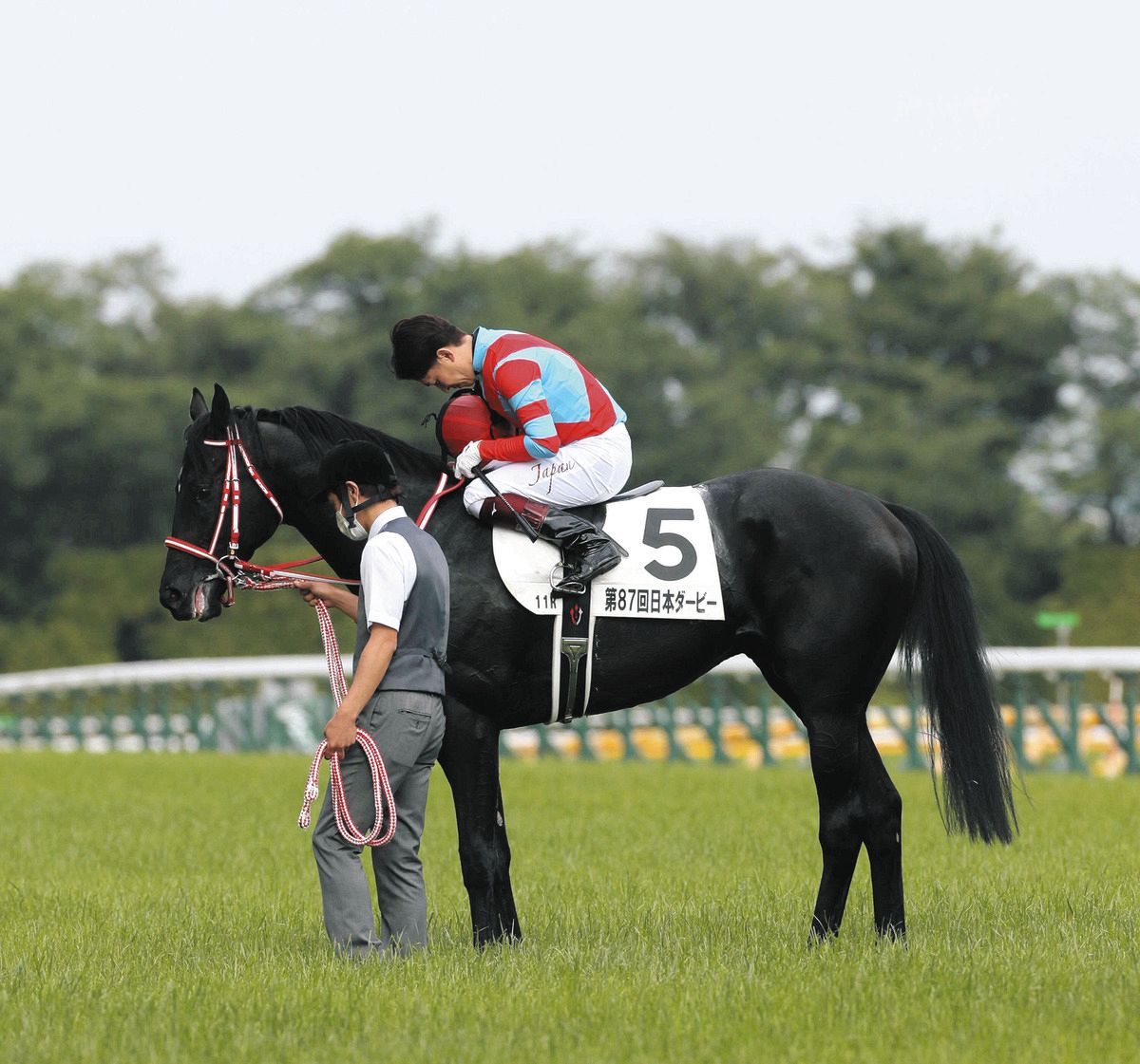 競馬］コントレイル（2020年日本ダービー）馬番ボールペン／JRA／福永祐一／第87回東京優駿 スポニチ