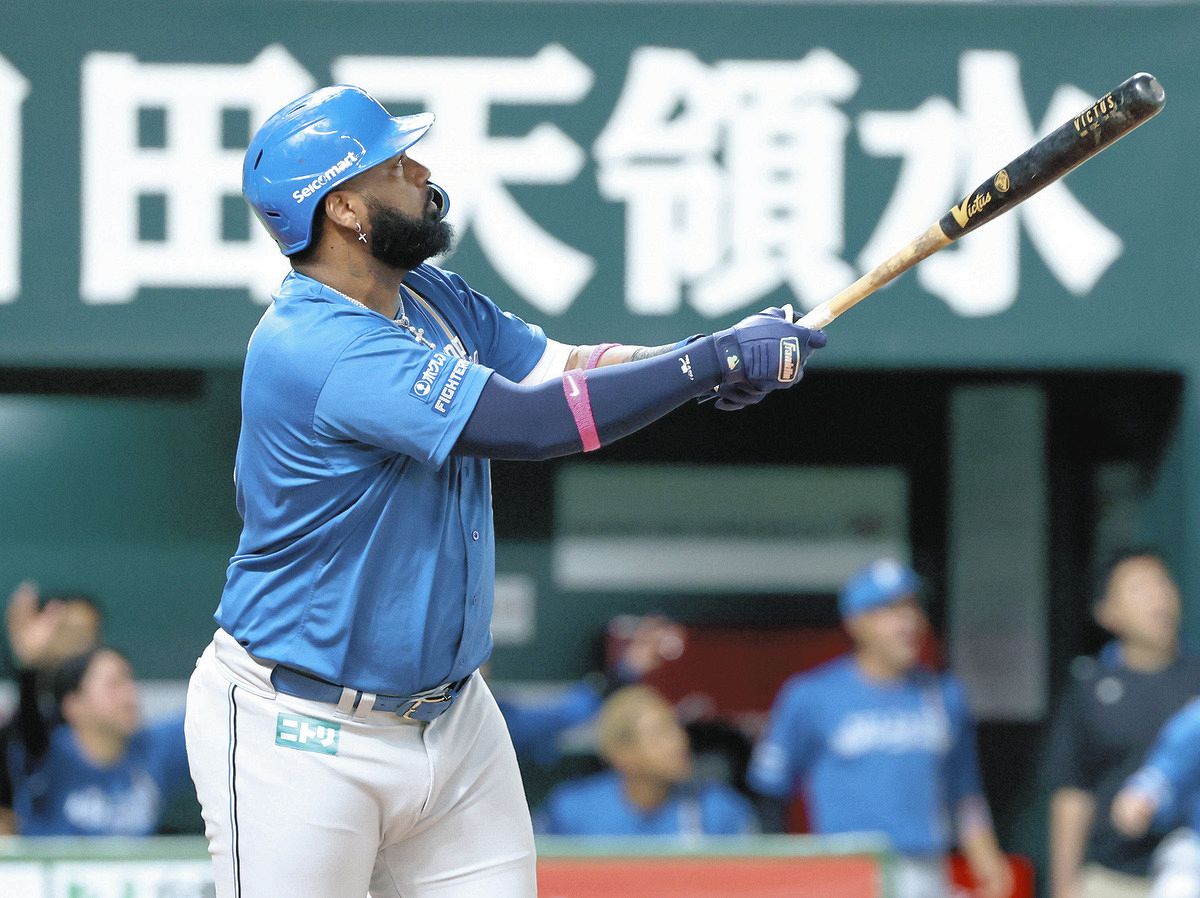 日本ハム・レイエス、打った瞬間！ リード広げる4回ソロ本塁打、両手