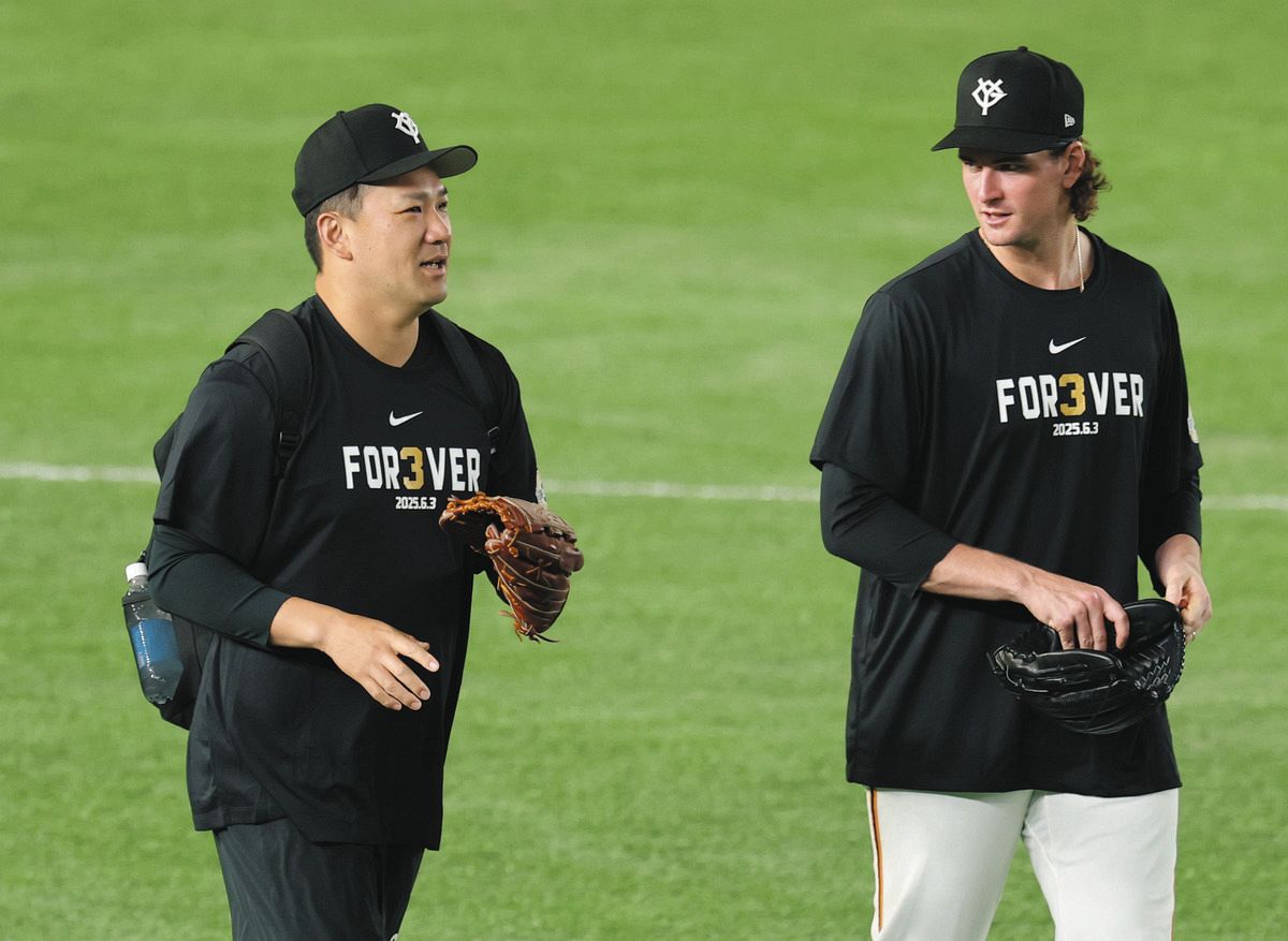 長嶋茂雄さんの一周忌、巨人ナインの左袖に背番号「3」 試合前練習では